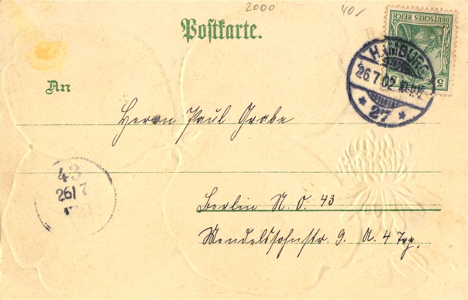 Hamburg, Hamburg - Vierländerstraße; Gemeindehaus und Kirche Vierländerstraße; Lindleystraße (back) (Zeno Ansichtskarten)