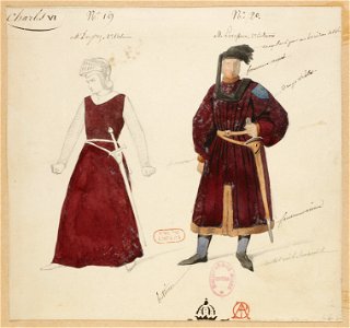 Halévy - Charles VI - Paul Lormier 1842-1843 - 19. (Le dauphin), 1er costume, M. Duprez. 20. (Raymond), 2ème costume, M. Levasseur