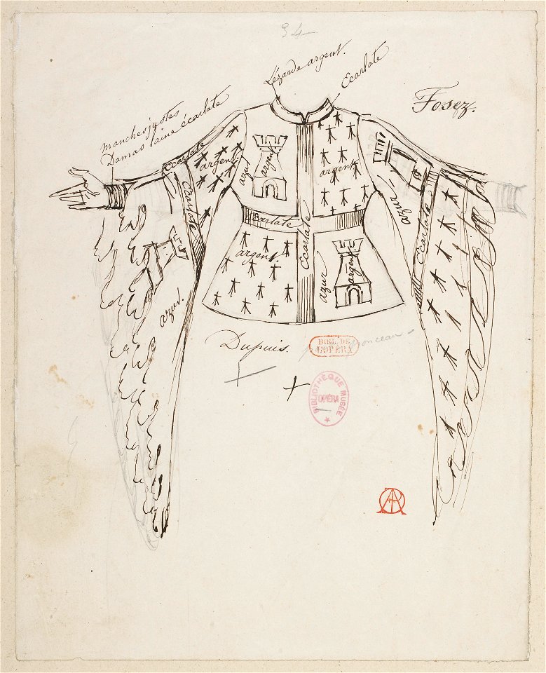 Halévy - La magicienne - maquettes de costumes par Alfred Albert - 34. MM. Fosez, Dupuis, Ponceau
