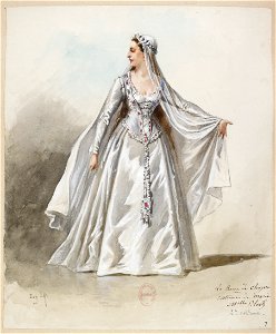 Halévy - La reine de Chypre - Eugène Lacoste, 1876-1877 - 07. Costume de Marie. Mlle Bloch. 2ème costume