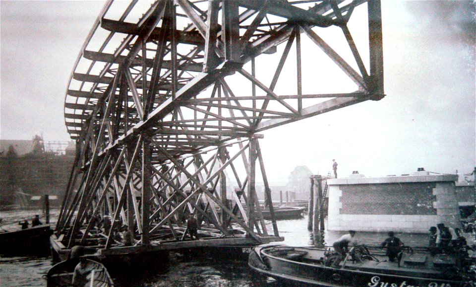 Hamburg Bau einer Brücke 1910
