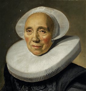 Frans Hals - Portrait of an old woman in ruff collar and diadem cap. Free illustration for personal and commercial use.