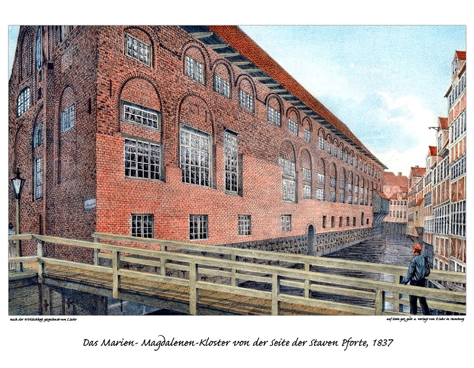 Hamburg Marien-Magdalenen-Kloster 1837 by Suhr