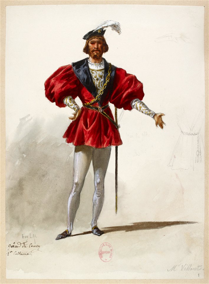 Halévy - La reine de Chypre - Eugène Lacoste, 1876-1877 - 01. Gérard de Coucy. 1er costume. M. Villaret
