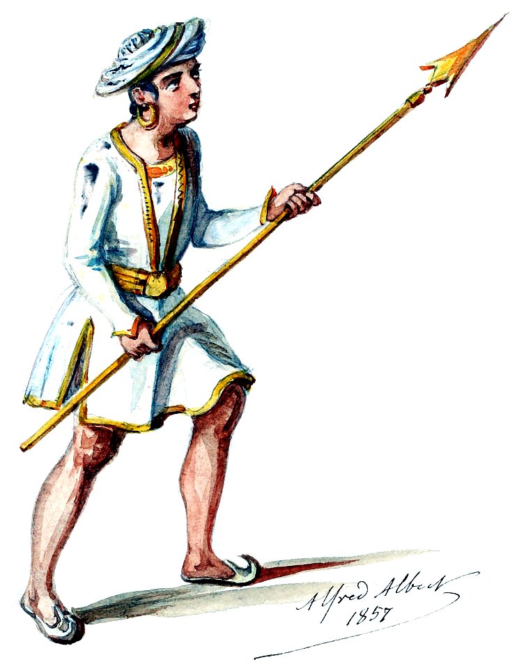 Halévy - La magicienne - maquettes de costumes par Alfred Albert - 27. Jeu d'échec, pions (sarrasins) (retouched)