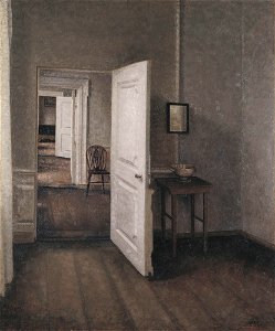 Vilhelm Hammershøi- Die vier Zimmer, 1914. Free illustration for personal and commercial use.