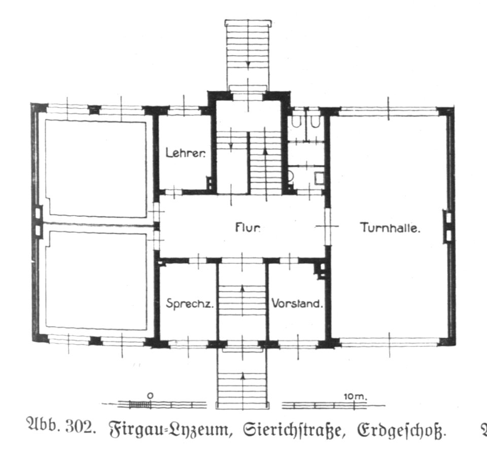 Hamburg und seine Bauten 1914, Band 1, Abbildung 302 - Firgau-Lyzeum - Erdgeschoss