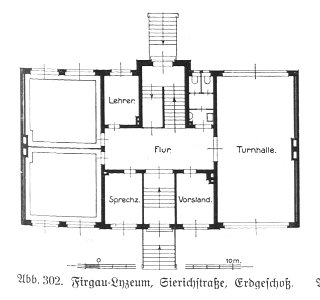 Hamburg und seine Bauten 1914, Band 1, Abbildung 302 - Firgau-Lyzeum - Erdgeschoss