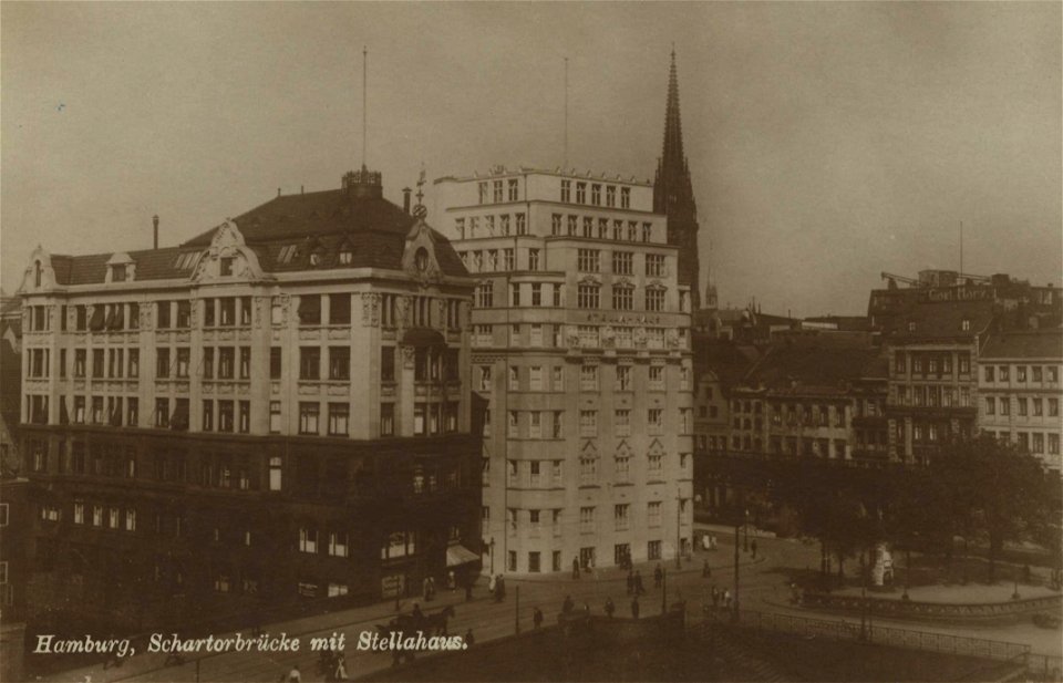 Hamburg, Hamburg - Schartorbrücke mit Stellahaus (Zeno Ansichtskarten)