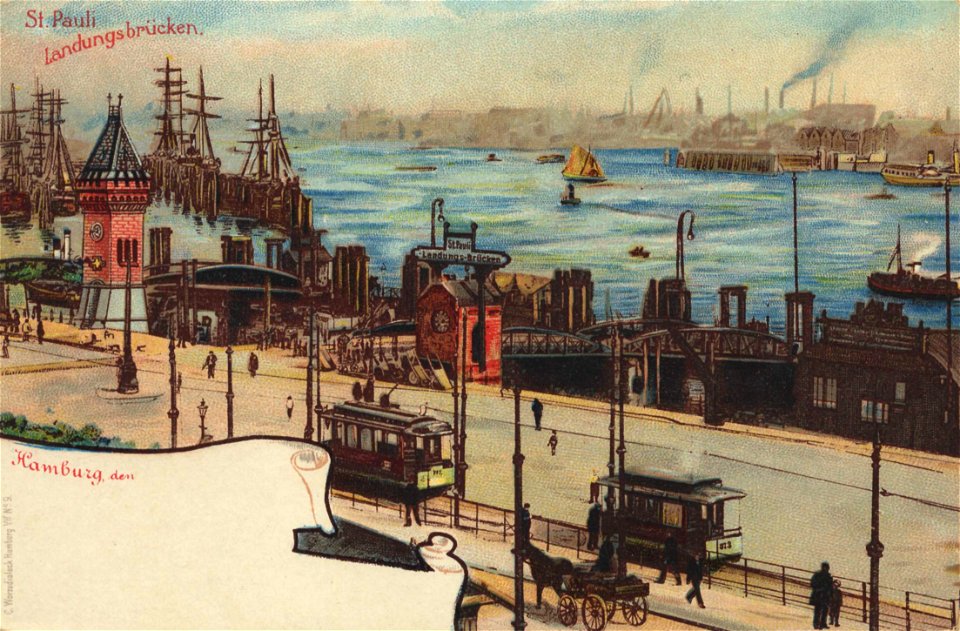 Hamburg, Hamburg - St. Pauli, Landungsbrücken (Zeno Ansichtskarten)