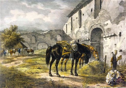 Halšanski zamak. Гальшанскі замак (A. Adam, 11.07.1812)