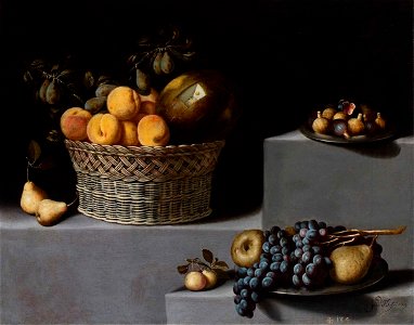 Still Life with Basket and Fruit by Juan van der Hamen, 1629