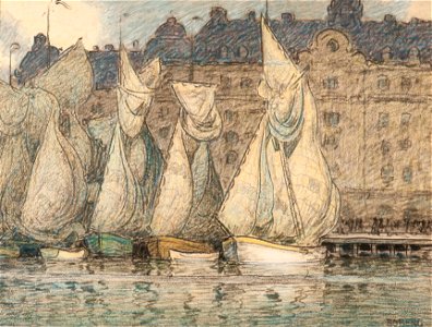 Hamnbild-Skutor - Sjöhistoriska museet - S 1015