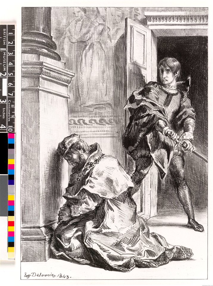 Hamlet tente de tuer le Roi (Act.III Sc.III) (Hamlet tries to kill the King) (BM 1911,0412.172)
