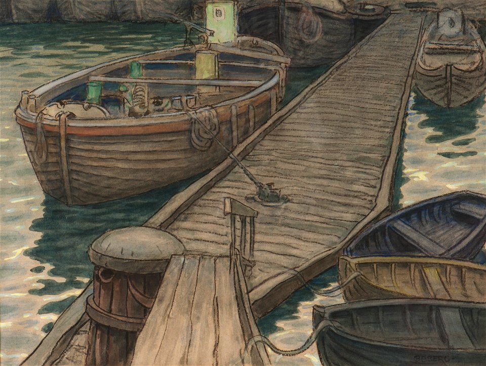 Hamnbild-Hamnbåtar - Sjöhistoriska museet - S 1030