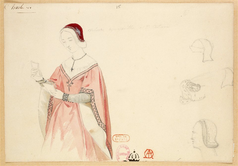 Halévy - Charles VI - Paul Lormier 1842-1843 - 15. Velours amaranthe, 2e costume