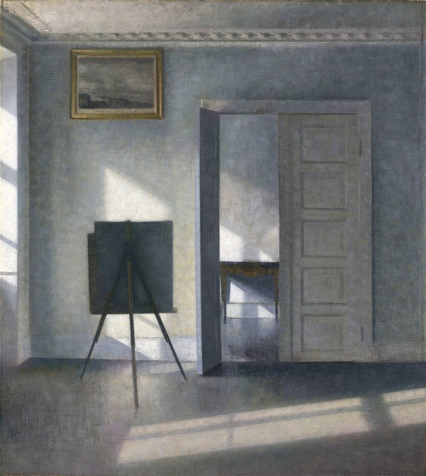 Vilhelm hammershøi interior with an easel bredgade 25)