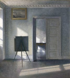 Vilhelm hammershøi interior with an easel bredgade 25). Free illustration for personal and commercial use.