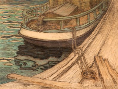 Hamnbild-Pråm - Sjöhistoriska museet - S 1026