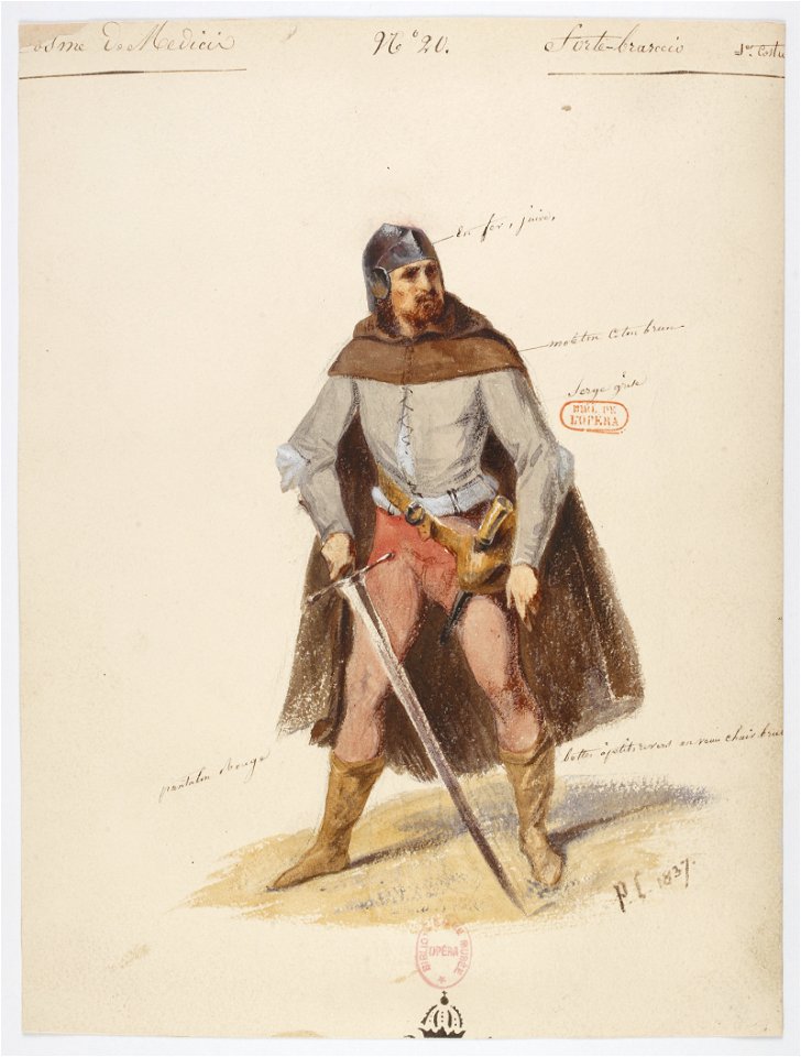 Halévy - Guido et Ginevra - Paul Lormier, 1837-1838 - 20. Forte-Braccio, 1er costume