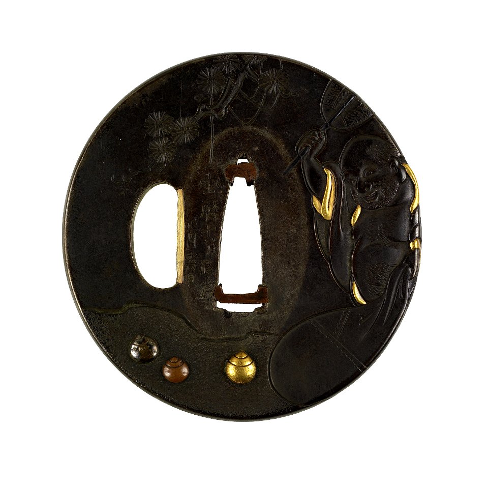 Hamano Shôzui - Tsuba with Hotei - Walters 51270