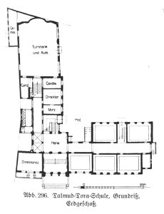 Hamburg und seine Bauten 1914, Band 1, Abbildung 296 - Talmud-Tora-Schule, Erdgeschoss