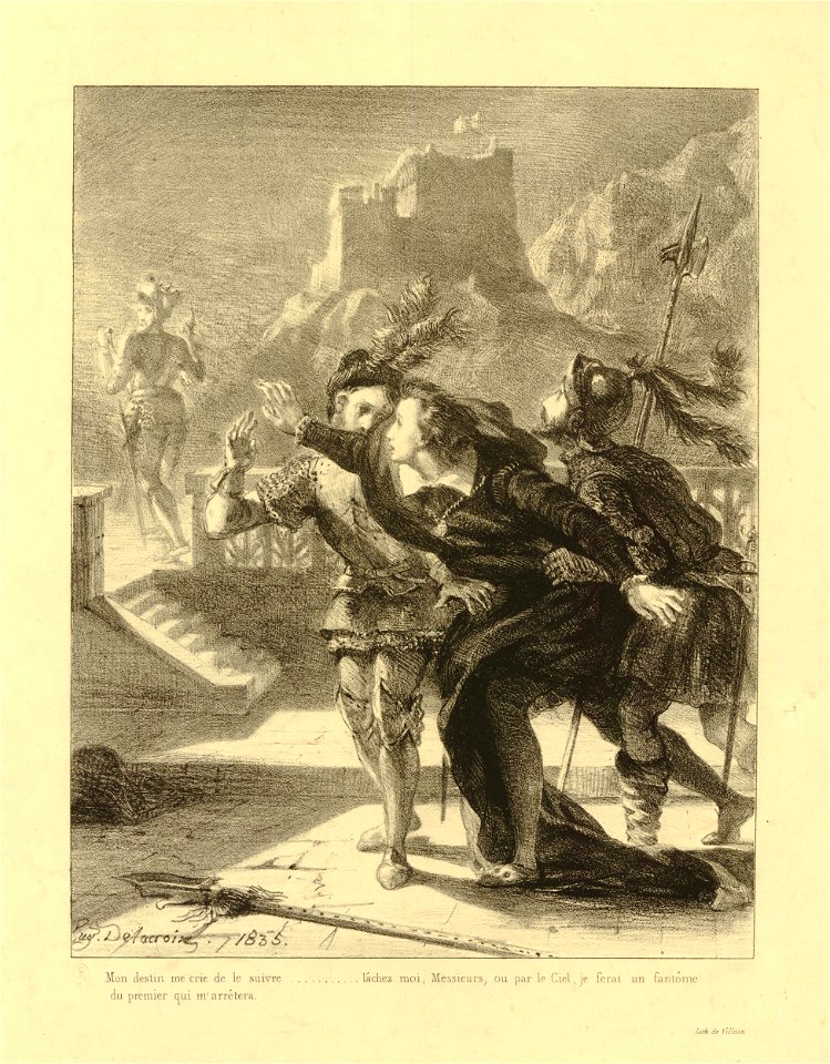 Hamlet veut suivre l'ombre de son père (Act.Ier Sc.IV) (Hamlet wants to follow his father's shadow) (BM 1918,0629.7)