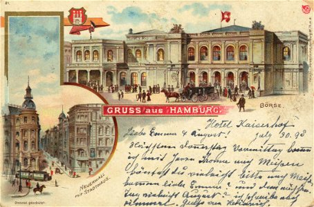 Hamburg, Hamburg - Börse; Neuerwall mit Stadthaus (Zeno Ansichtskarten)