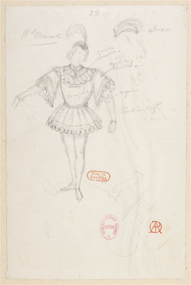 Halévy - La magicienne - maquettes de costumes par Alfred Albert - 23. M. Mérante, (pas de deux)
