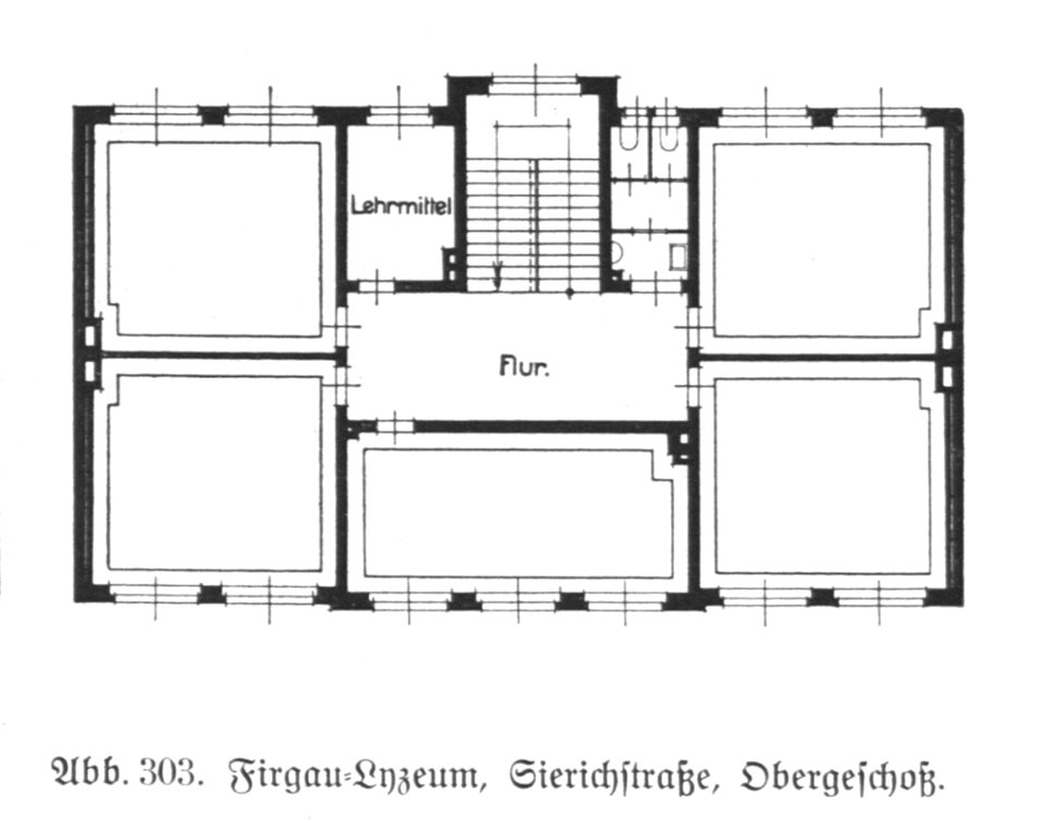 Hamburg und seine Bauten 1914, Band 1, Abbildung 303 - Firgau-Lyzeum - Obergeschoss