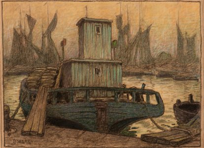 Hamnbild-Vedskutor - Sjöhistoriska museet - S 1012