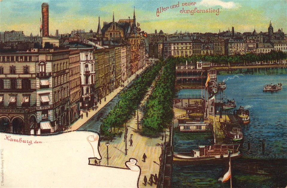 Hamburg, Hamburg - Alter und neuer Jungfernstieg (Zeno Ansichtskarten)