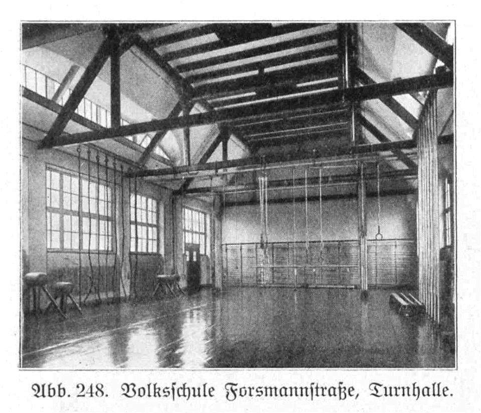 Hamburg und seine Bauten 1914, Band 1, Abbildung 248, Volksschule Forsmannstraße, Turnhalle
