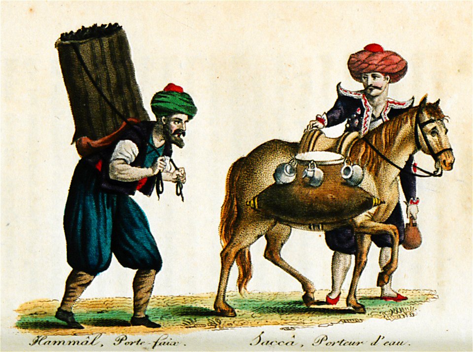 Hammâl, porte-faix Saccâ, porteur d'eau - Castellan Antoine-laurent - 1812
