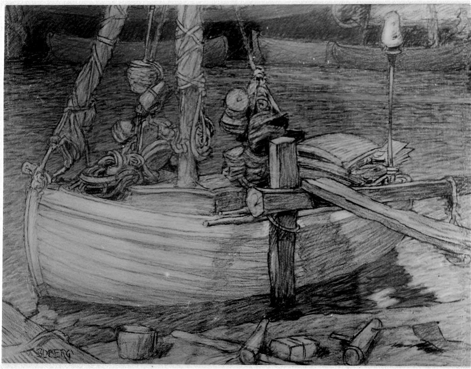 Hamnbild-Fiskebåt - Sjöhistoriska museet - S 1031