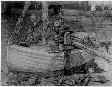 Hamnbild-Fiskebåt - Sjöhistoriska museet - S 1031