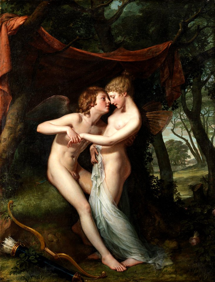 Hugh Douglas Hamilton - Cupid and Psyche in the nuptial bower
