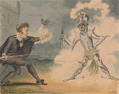 Hamlet and the Ghost by George Cruikshank. Free illustration for personal and commercial use.
