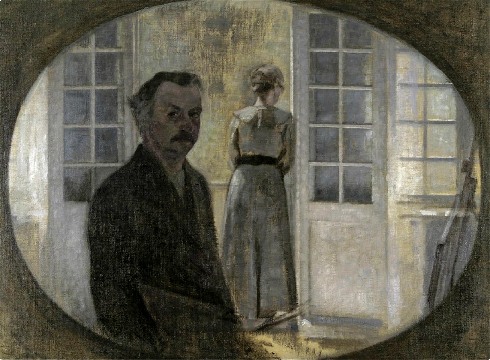 Double portrait of the artist and his wife by Vilhelm Hammershøi