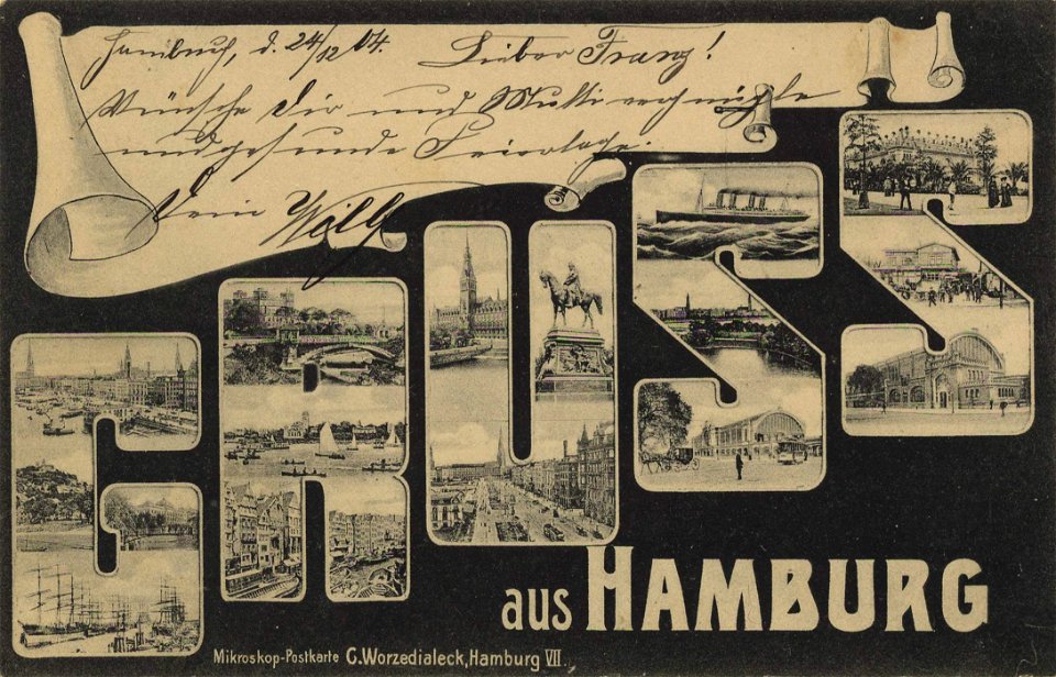 Hamburg, Hamburg - Ansichten im Schriftzug (Zeno Ansichtskarten)