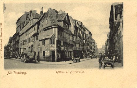 Hamburg, Hamburg - Hüttenstraße und Peterstraße (Zeno Ansichtskarten)