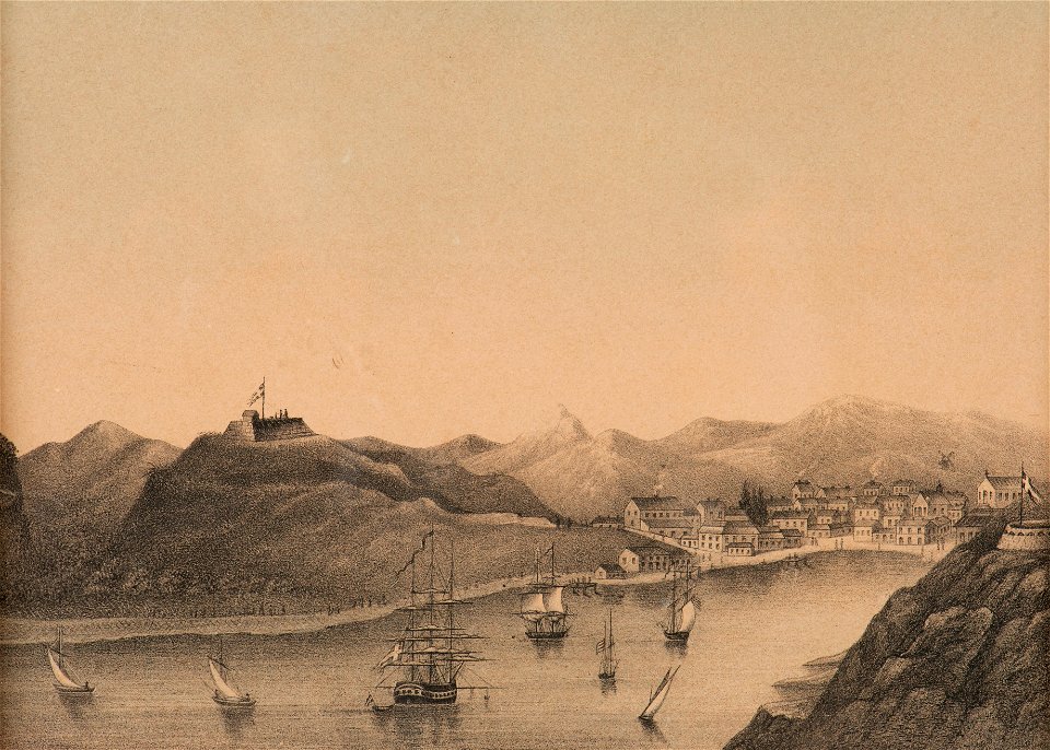 Hamnbild-Gustavia, Saint Barthelemy - Sjöhistoriska museet - O 04473