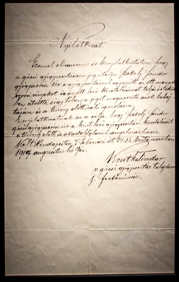 Handwriting of Csontváry