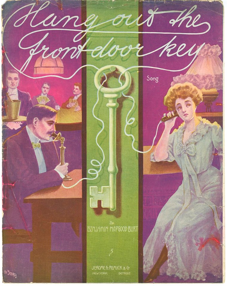 Hang out the front door key 1908