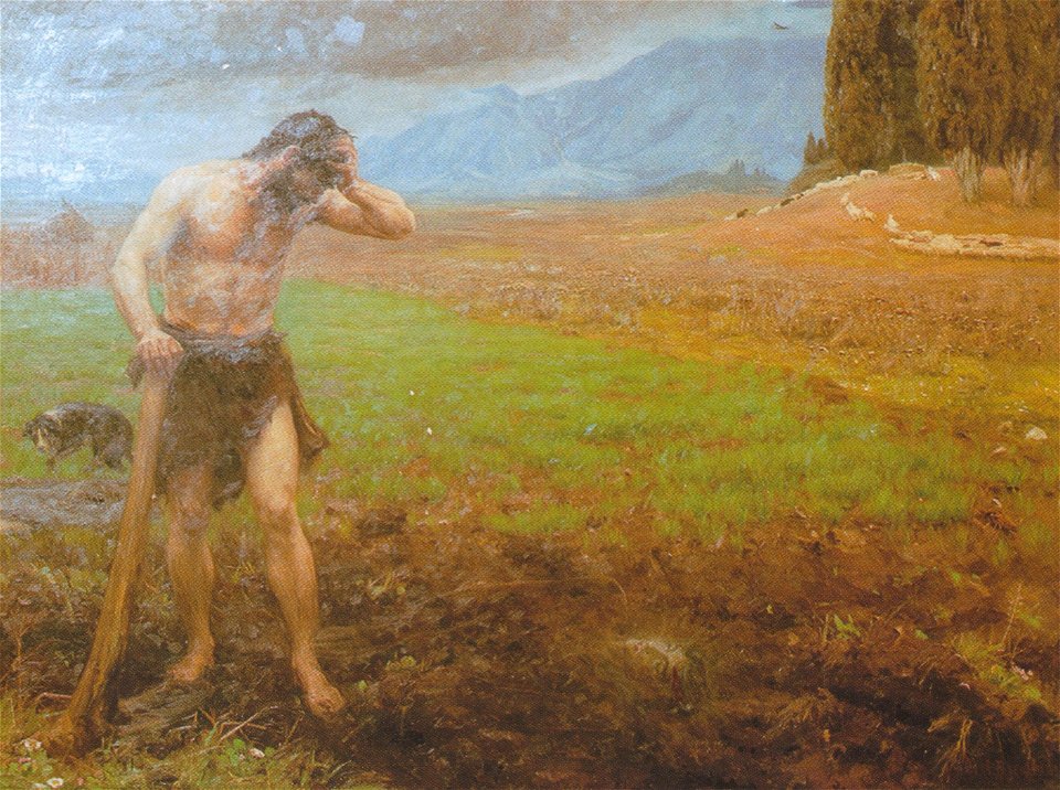 Hans Andersen Brendekilde (1857-1942) - Kain ved sit arbejde i marken efter at have ihjelslået sin broder Abel (1896)