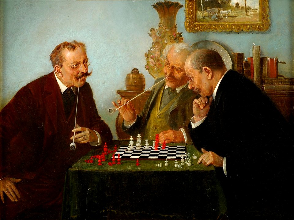 Hans August Lassen Eine spannende Partie 1898