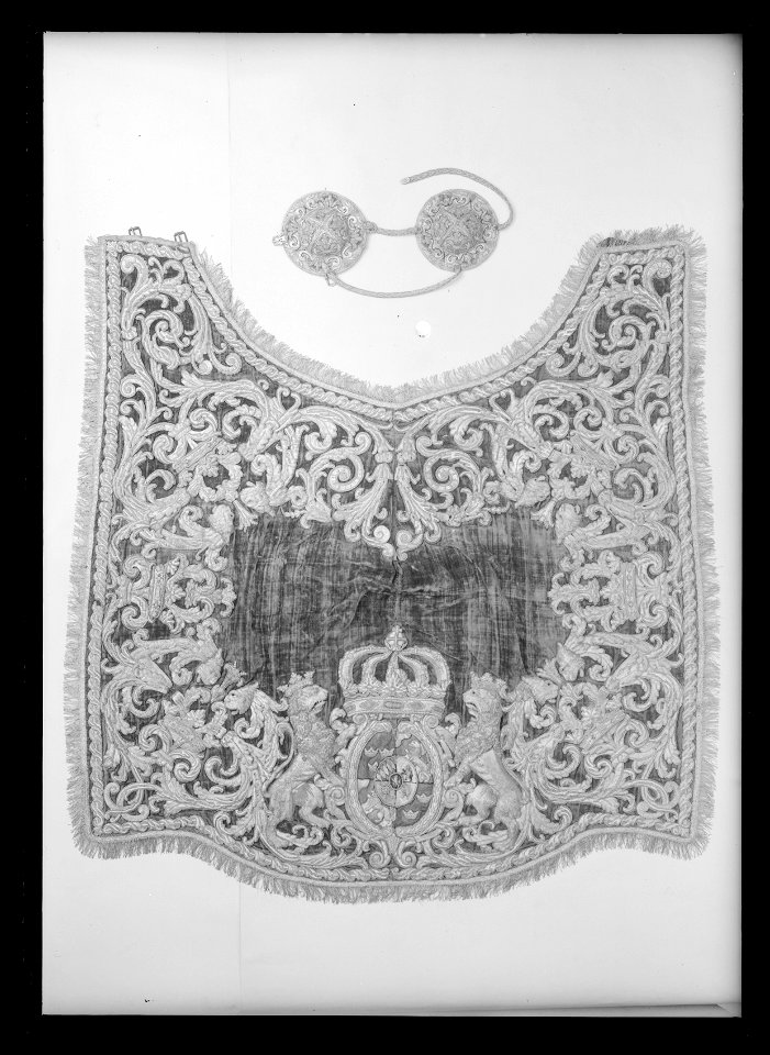 Handhästtäcke till handhäst ur Ludvig XIVs gåva till Karl XI 1673, den s.k. franska gåvan - Livrustkammaren - 44335