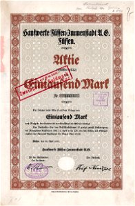 Hanfwerke Füssen-Immenstadt 1000 Mk 1922