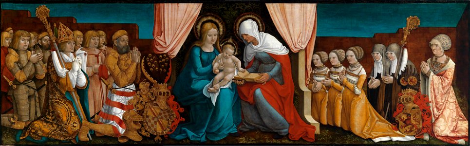 Hans Baldung - Markgraf Christoph I. von Baden mit seiner Familie in Anbetung vor der Heiligen Anna Selbdritt - 88 - Staatliche Kunsthalle Karlsruhe