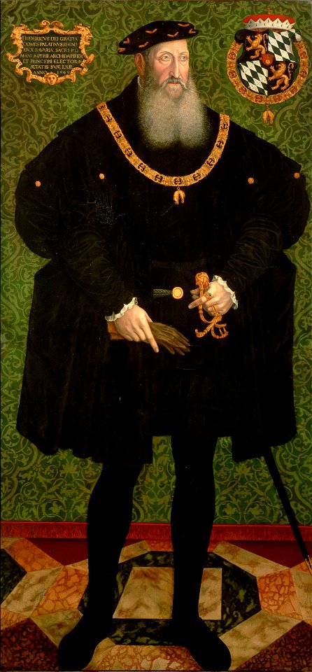 Hans Besser, , Schloss Ambras Innsbruck - Pfalzgraf Friedrich II. (1482-1556), in ganzer Figur - GG 8177 - Kunsthistorisches Museum